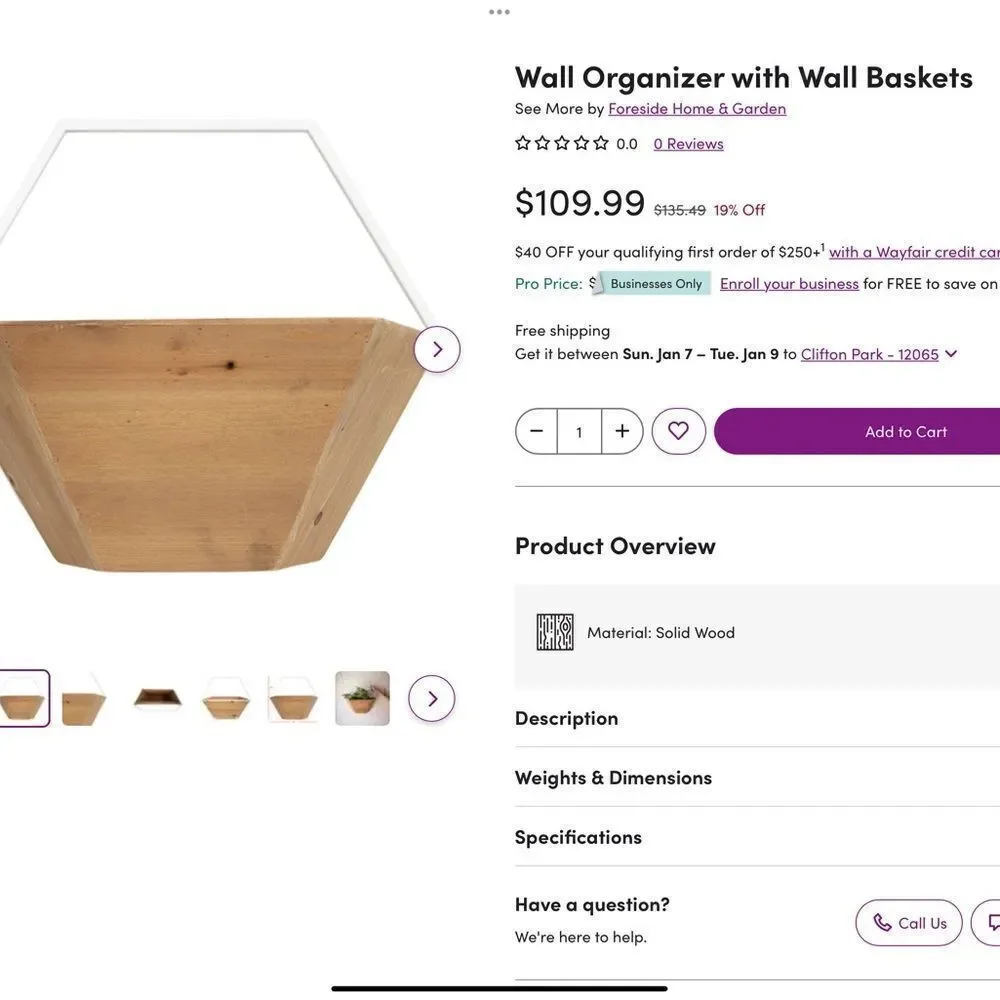Wall Pocket Wood Organizer